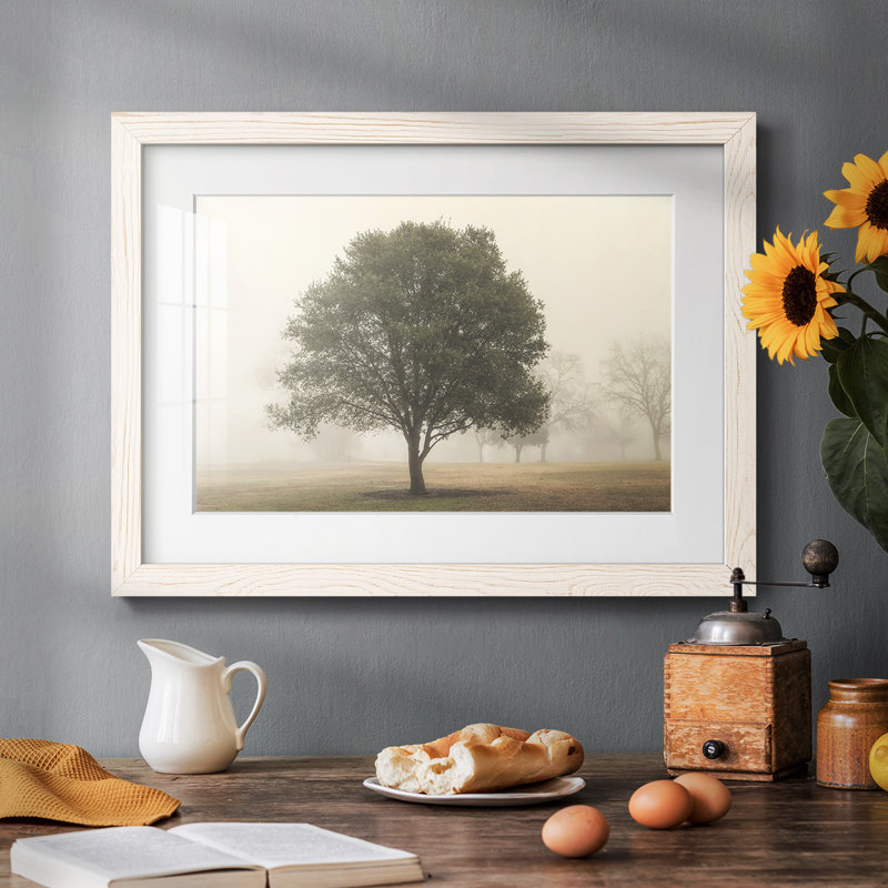 Arbres dans le brouillard I, H 18 po x l 26 po x P 1,5 po, Blanc