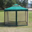 Garden Gazebo with Curtains, Mosquito Netting and Waterproof Double Roof-1078889766