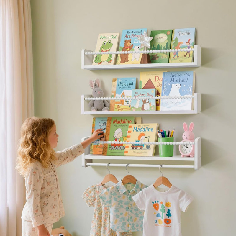 Solid Wood Wall Organizer with Chalkboard
