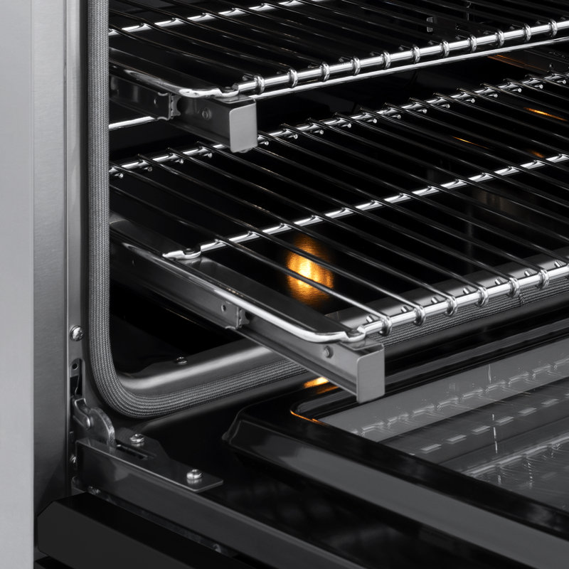 ZLINE 36 in. Paramount Induction Range with 5 Element Cooktop & Electric Oven w/ White Matte Door, Black Matte