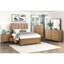 Table de chevet brune avec prises de courant et ports C pour chambre à coucher style contemporain