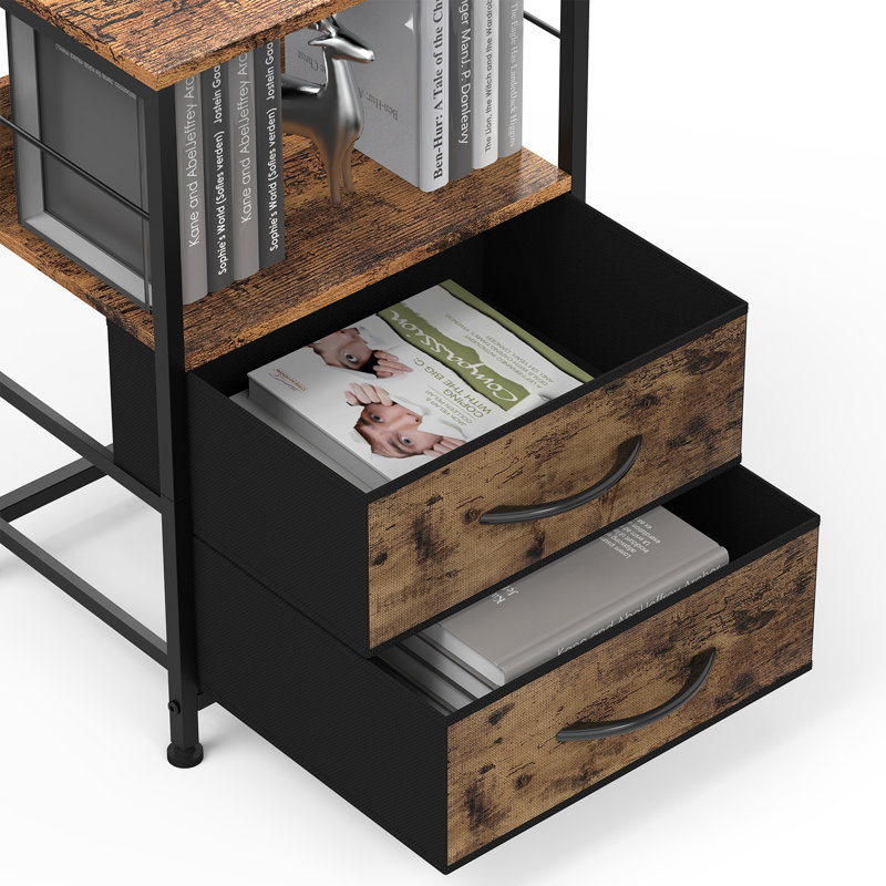 Ensemble de tables de bout à 2 tiroirs Vem de 23,8 po de hauteur, Brun