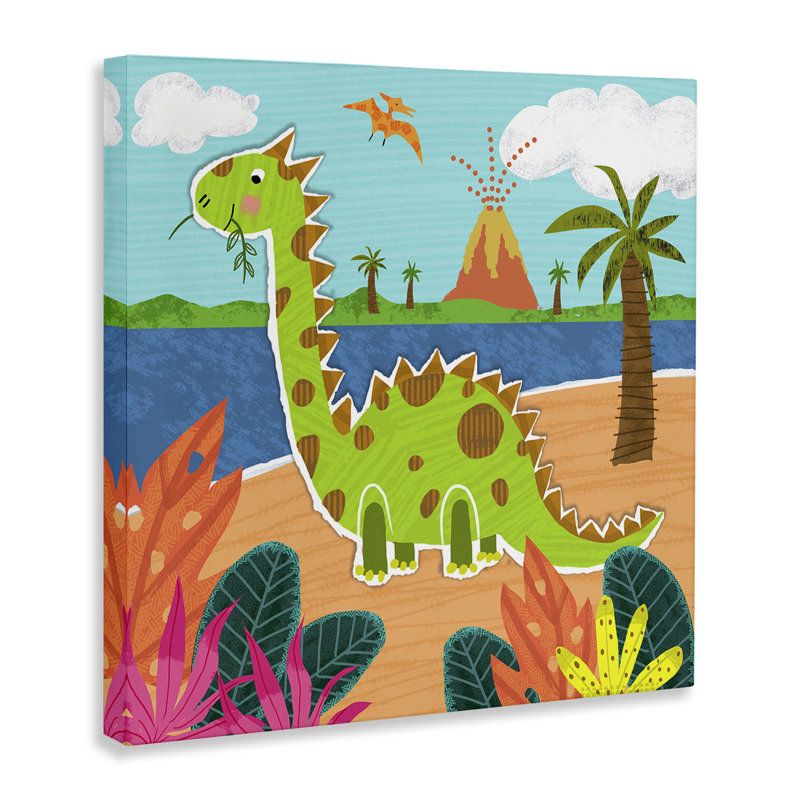 «Dinosaur on Beach» par Tina Finn, H 36 po x l 36 po
