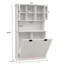 Aspasios Two-Compartment Tilt-Out Dirty Laundry Basket Tall Bathroom Cabinet with 2 Adjustable Shelves-797314393