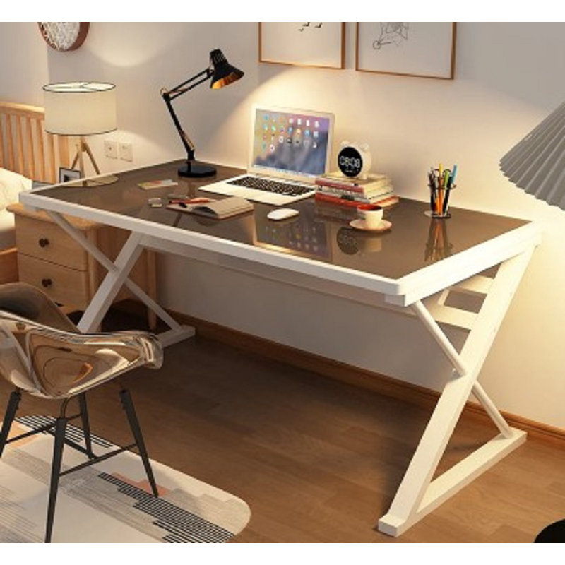 Murreann Glass Top Executive Desk, 60cm H x 120cm W x 74cm D