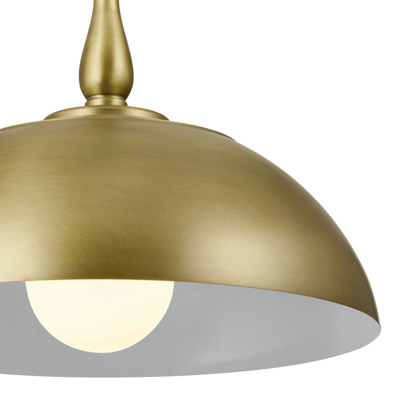 1 - Light Single Pendant, Natural Brass, 16.25" H x 18" W x 18" D