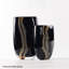 Vase en verre soufflé artisanal à motif tourbillon noir-1380775135
