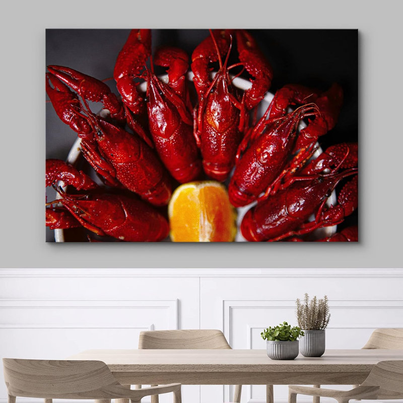 Rouge vif de la Louisiane, créole, homard, ébullition, nourriture et cuisson, photographie de cuisine, décoration murale rustique