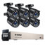 8Ch 2MP Dvr Security Camera System With 6 PCS 1080P Outdoor Cameras, Human Vehicle Detection, 500Gb Hdd