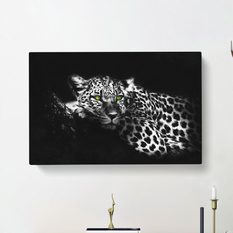 Leopard With Green Eyes High - Wrapped Canvas, 35cm H x 50cm W x 3cm D