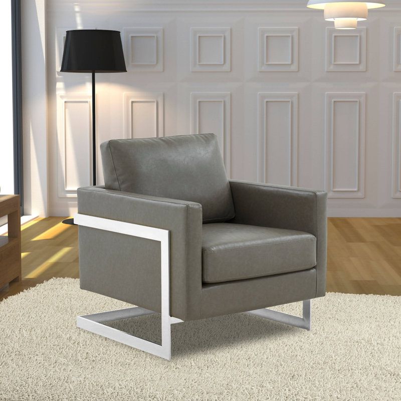 Chaise d'appoint Lincoln, Gris, Doré