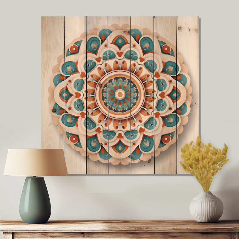 Georgiana - Décoration murale géométrique en bois, H 15 po x l 15 po