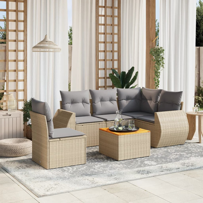  Ensemble de canapé de jardin beige