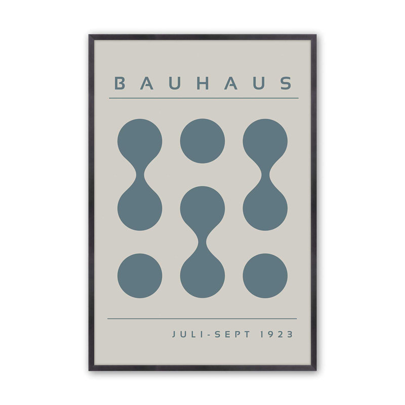 Tempête de Bauhaus bleu, impression I, Reproduction encadrée sans passe-partout, Zinc patiné