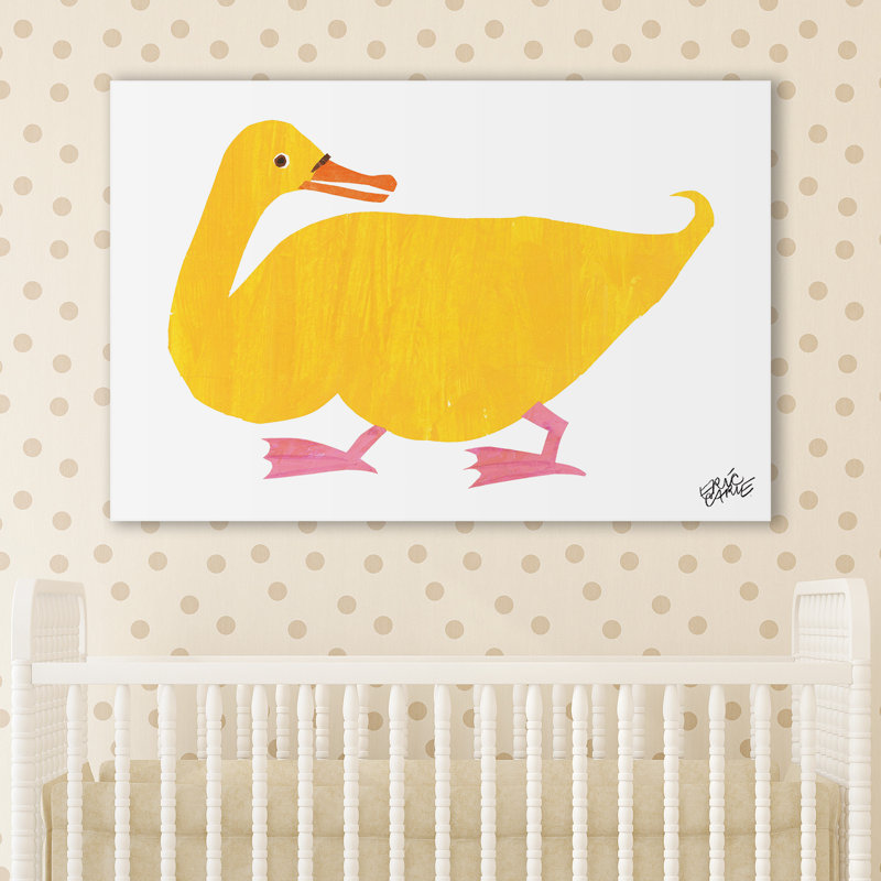 Yellow Duck - Painting on Canvas, 30cm H x 46cm W