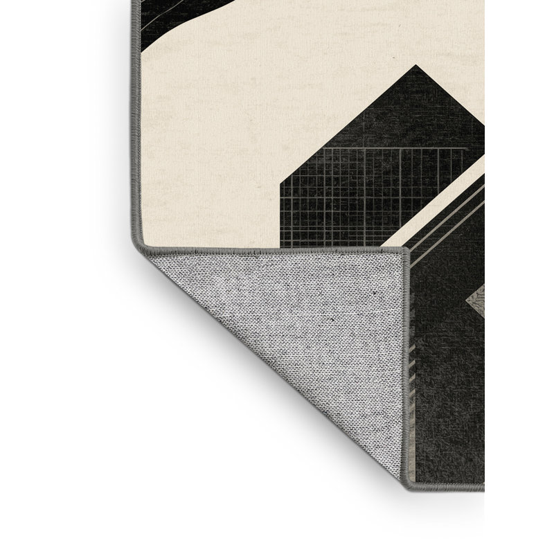 Tapis d'inspiration mondiale Glendale lavable à la machine en brun - reliure grise, 7 x 10