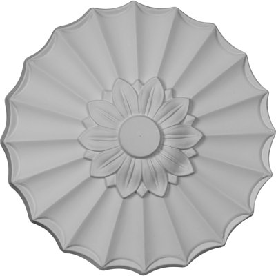 Endurathane Benson Ceiling Medallion, 9"OD x 4 1/8"ID x 5/8"P (Fits Canopies up to 4 1/8"), Hand-Painted Silver Finish