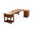 Walnut L-Shaped Solid Wood with 5 drawers desk