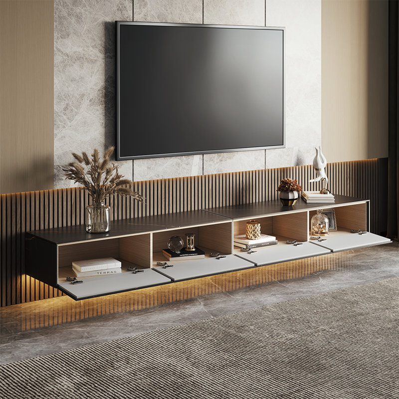 TV Stand for TVs up to 88", White, 86"