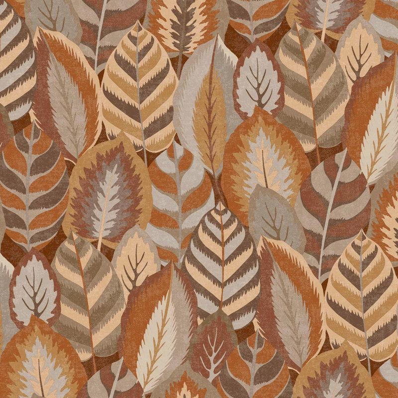 Sublime Arty Leaves Floral Wallpaper, Brown