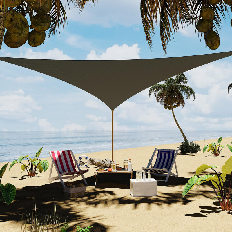Gray 12x12x12 FT Triangle Sun Shade Sail, UV Block Shade Cloth Canopy for Patio and Outdoor Areas, Gray