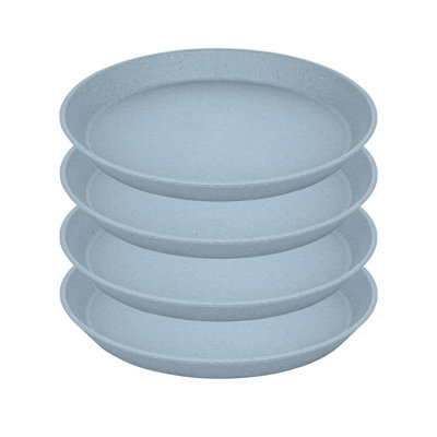 Koziol Small Plate Set of 4, bio -circular plastic, nature flower blue, 20.5cm