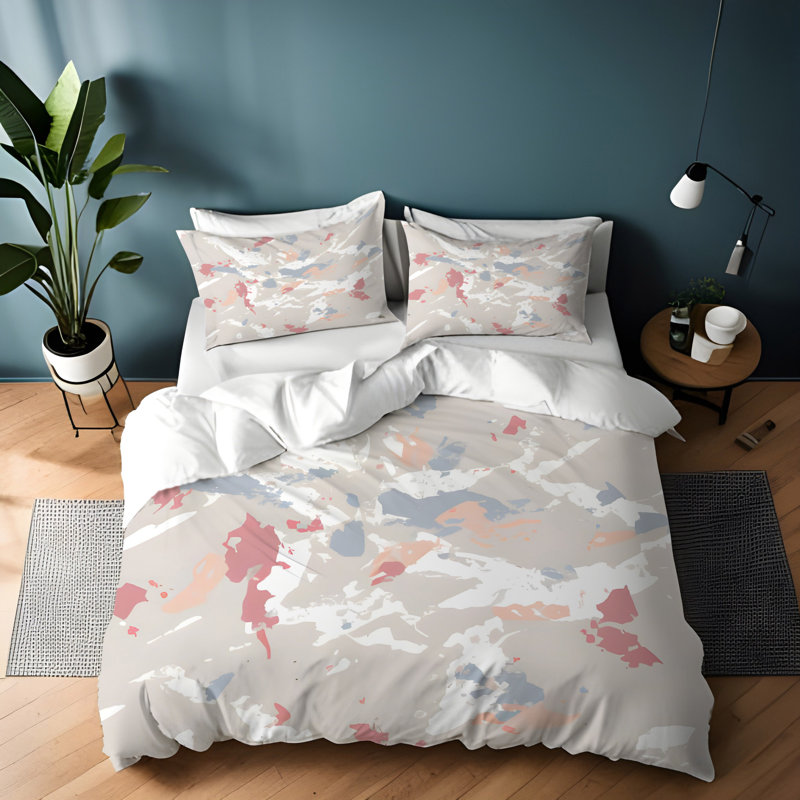 Polyester Abstract Duvet Cover, King Duvet Cover + 2 King Shams
