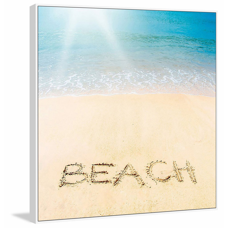 Plage de sable - reproduction sur toile, H 18 po x l 18 po, Toile tendue