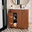 Ensemble de meuble-lavabo simple 35,83 "avec comptoir, robinet et armoire cannelée-2135966586