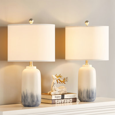 23.5" Chanise Ceramic Table Lamp For Living Room/Bedroom