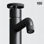 Lavabo vasque de salle de bain rond en béton avec robinet H 12 po Cypress L 16 po x l 16 po x H 5 po