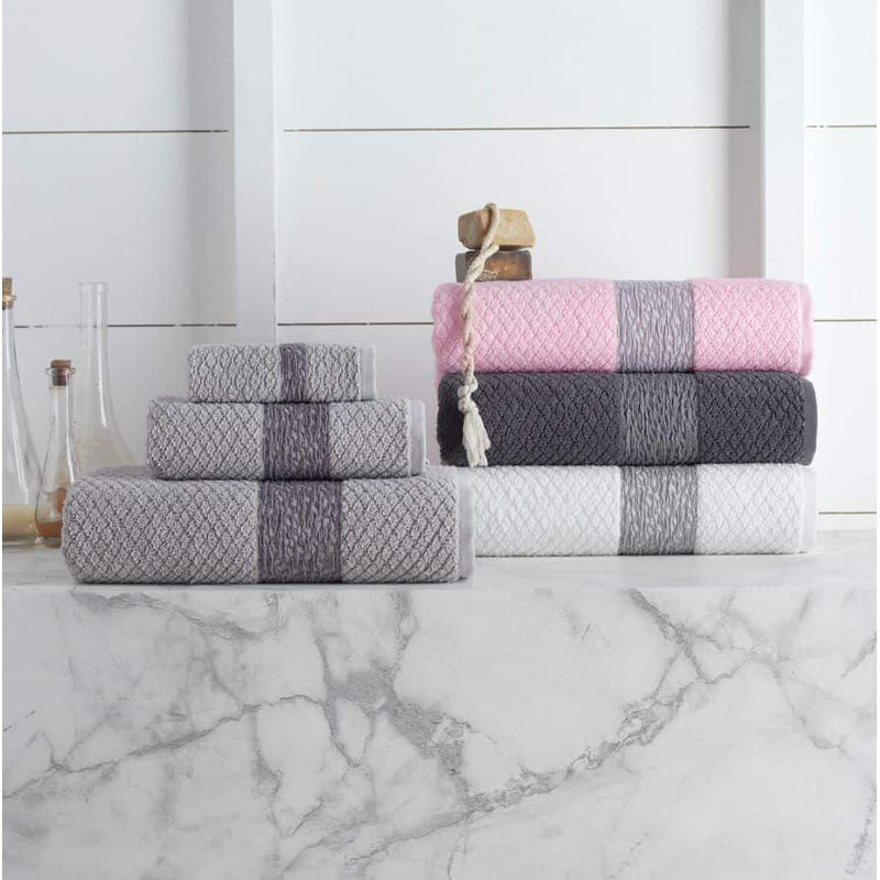 Ensemble 6 serviettes de bain en coton turque, Argent