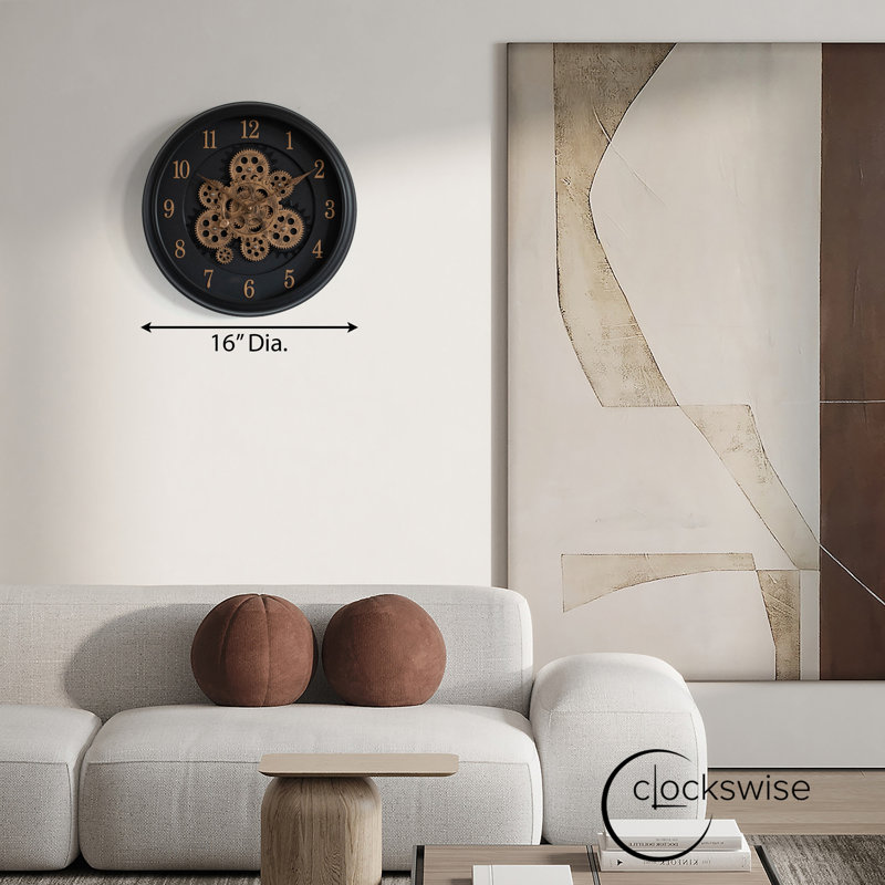 Horloge murale industrielle 16 po Clockswise