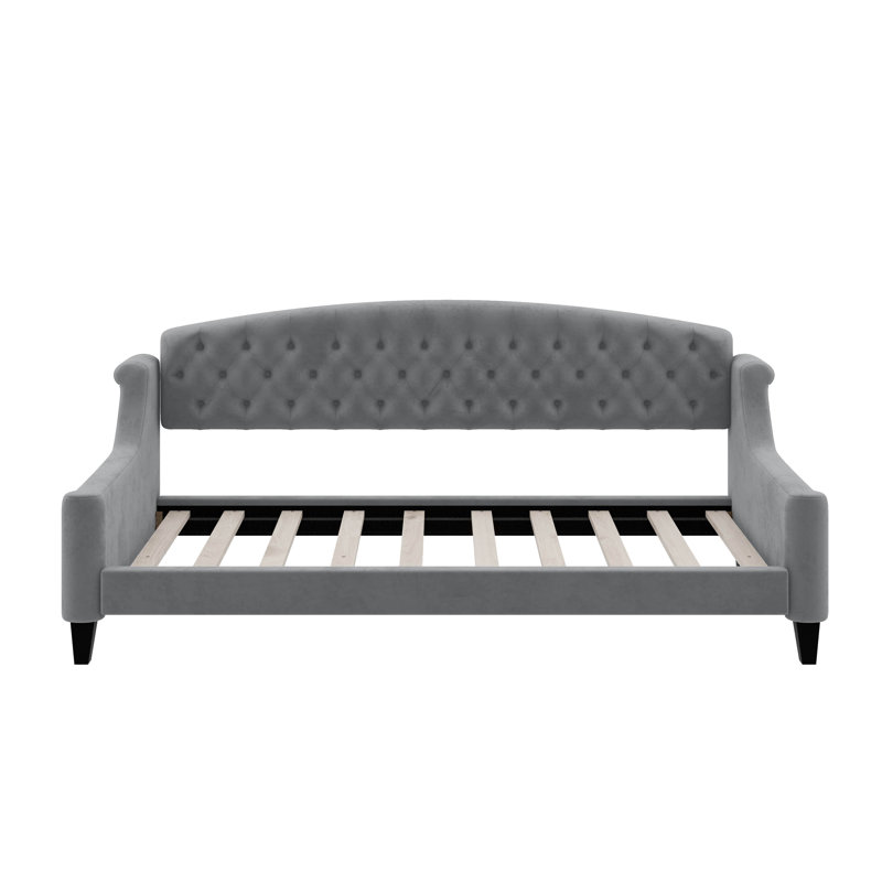 Twin Modern Luxury Tufted Button Daybed, Gray