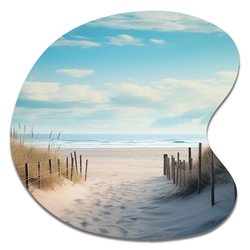 Rosenberry - Unique Shape Coastal Beach Sand, impression murale de sculpture en métal asymétrique, H 27 po x l 27 po