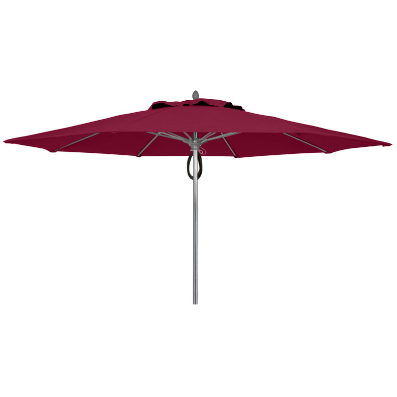 Parasol de marché 11 'Prestige, Aluminium brillant, Bourgogne