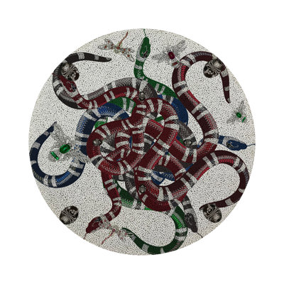 Ouroboros Round Beaded Placemat Smooth