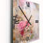 «Blossoming Pink Rose Vintage Illustration» - horloge murale rétro-99639832