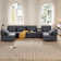 144.39" U-Shaped 6 Seats Modular Sectional Sofa with Storage Seats and Phone Holder and Console Table