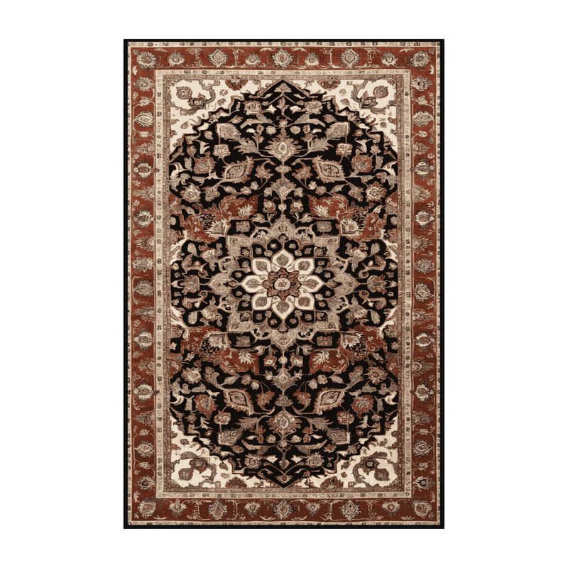 Machine Washable Persian Brown Area Rug, Rectangle 2' x 3'