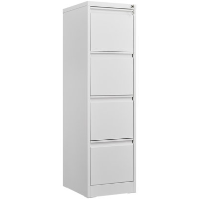 4 Drawer File Cabinet With Lock Metal Vertical File Storage Cabinet Office Home Steel Vertical File Cabinet For A4 Legal/Letter Size Narrow File Cabinet Locked,Assembly Required