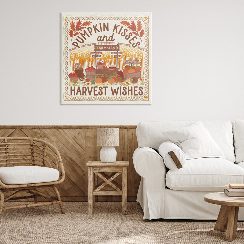 "Pumpkin Kisses Fall Scene", art mural par Laura Marshall, H 36 po x l 36 po
