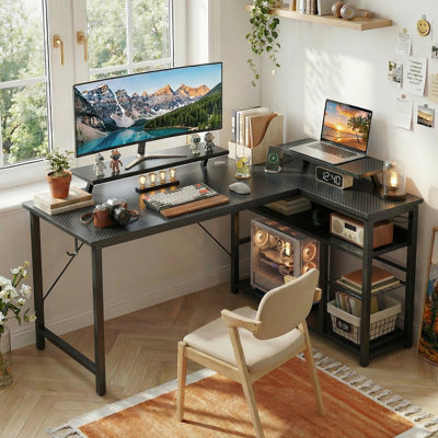 Modular L-Shaped Steel Computer Desk