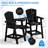 HDPE Tall Adirondack Chair Set with Removable Double Connecting Trays (Set of 2)-18047641