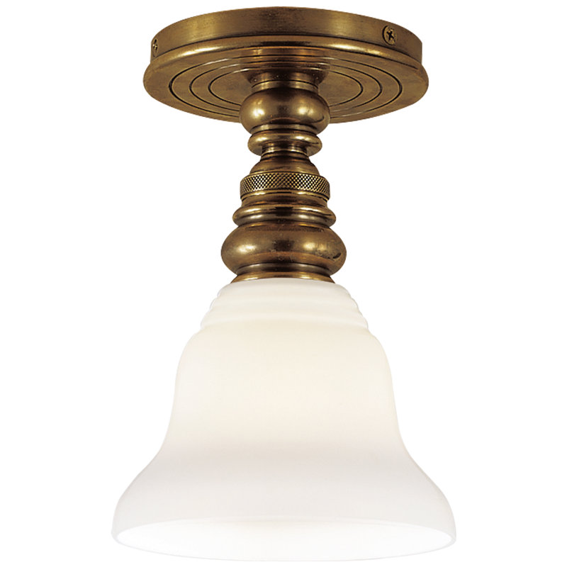 Chapman & Myers Boston Single Flush Mount, Antique Brass