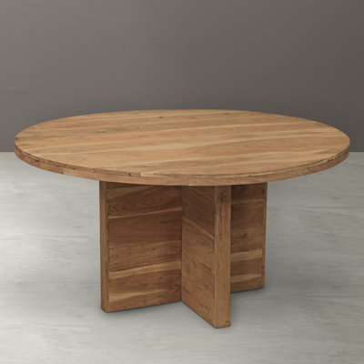 Rounded Solid Wood Dining Table