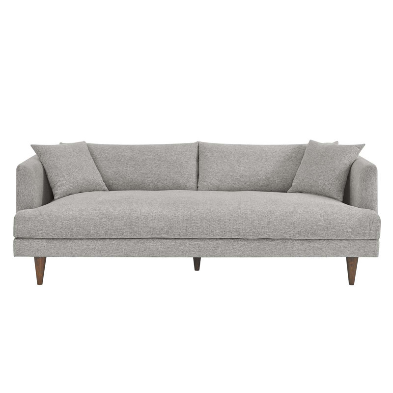 Zoya Light Gray Fabric Sofa with Down Fill Cushions