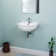 White Ceramic Small Wall Mount Bathroom Sink 17.75" Arc Basin with Overflow