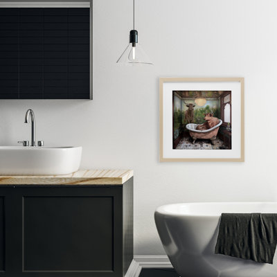 Reproduction sous verre encadrée de Longhorn