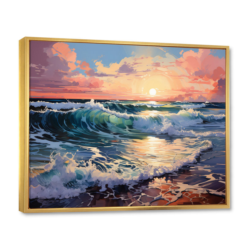 Blairs Coastalocean Coastal Symphony III - Impression, H 12 po x l 20 po x P 1 po, Cadre flottant doré